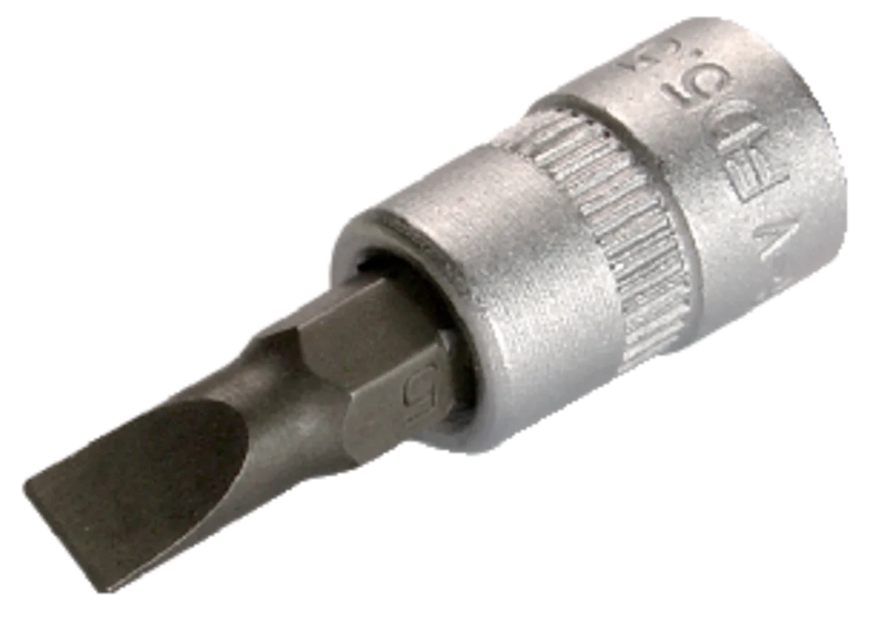Schraubenbit 6,5 x 25 mm, mit Schlitz mit 1/4 Zoll Antrieb SW-Stahl