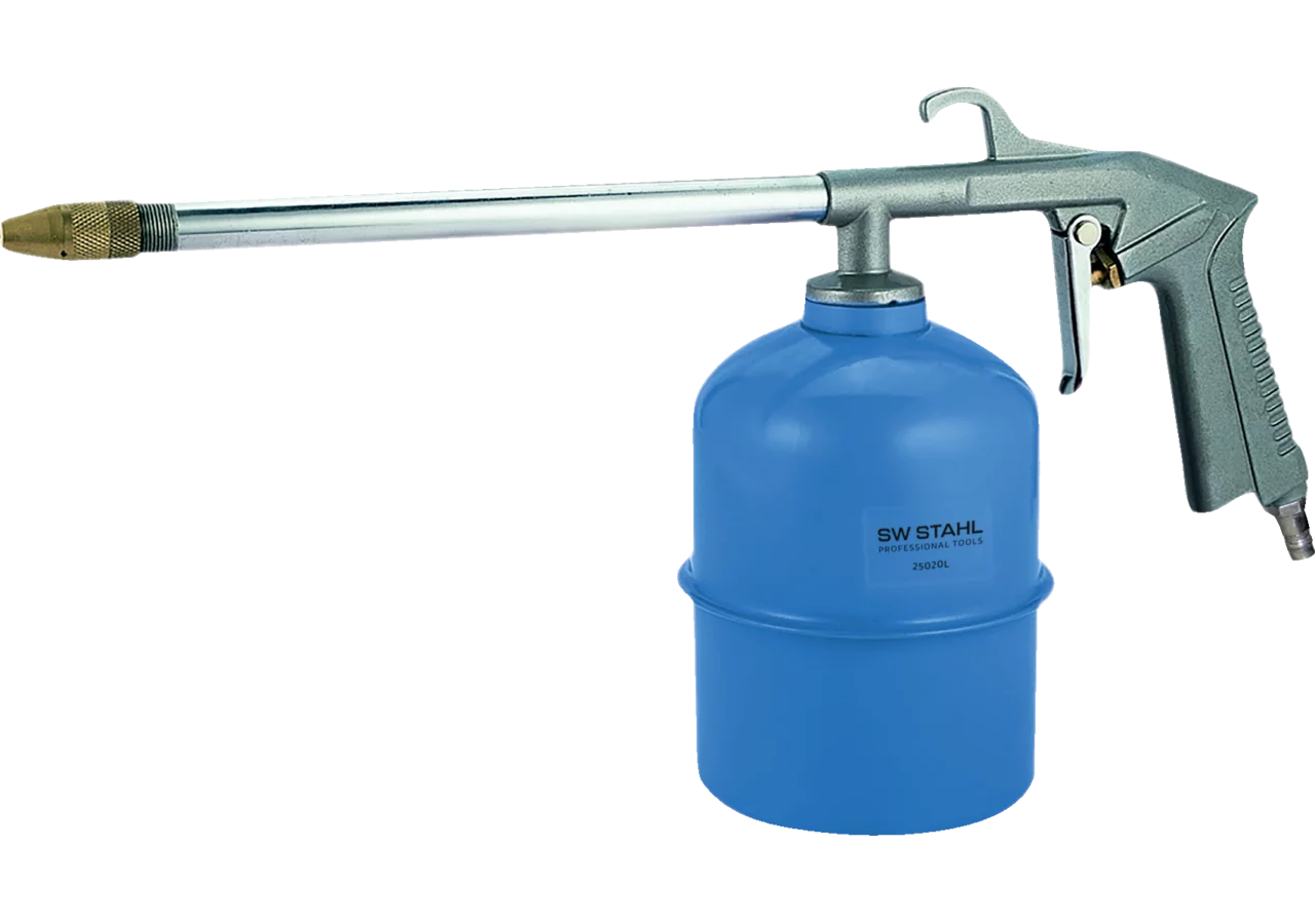 Druckluft-Sprühpistole 330 l/min, 8 bar mit Becher 0,6 Liter Volumen SW-Stahl