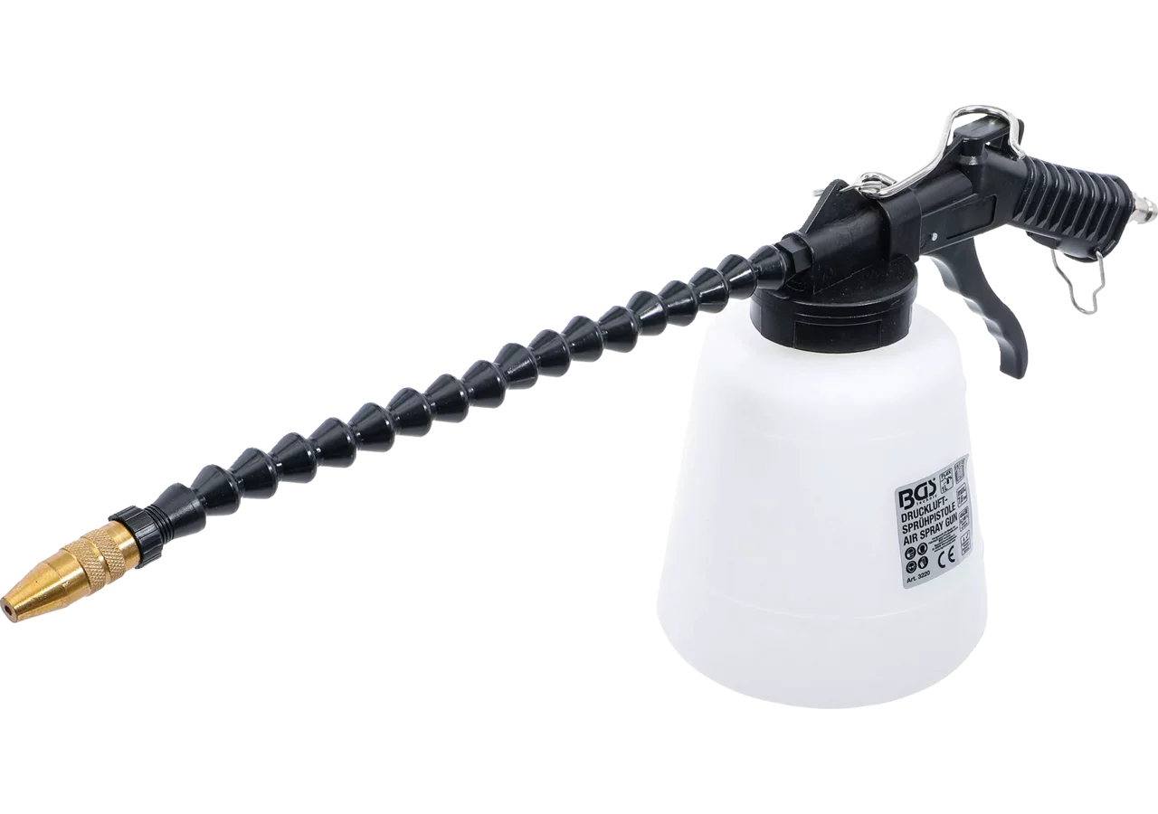 Druckluft-Sprühpistole 113 l/min, 7,6 bar mit Becher und flexiblem Auslauf BGS