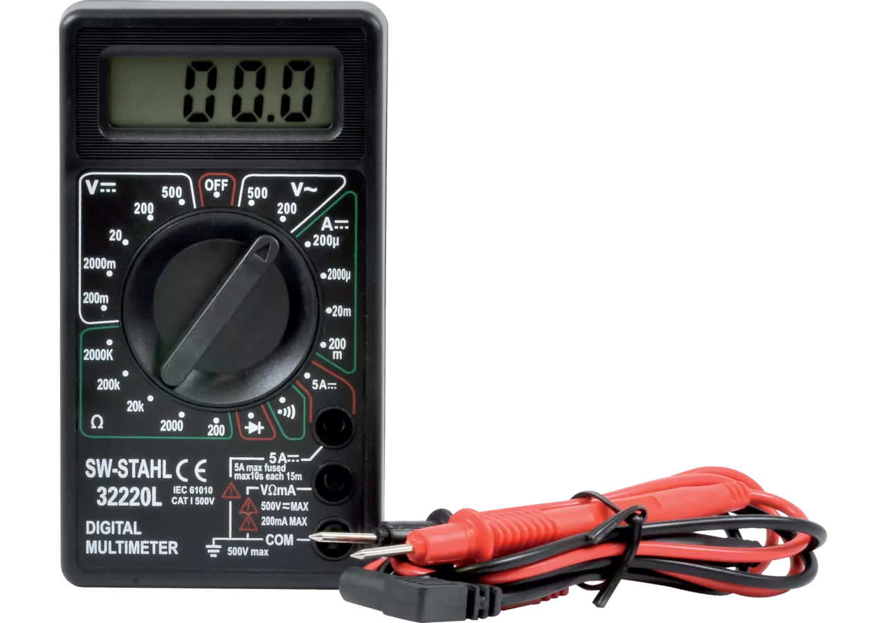 Digital-Multimeter bis 600 Volt, 10 A SW-Stahl