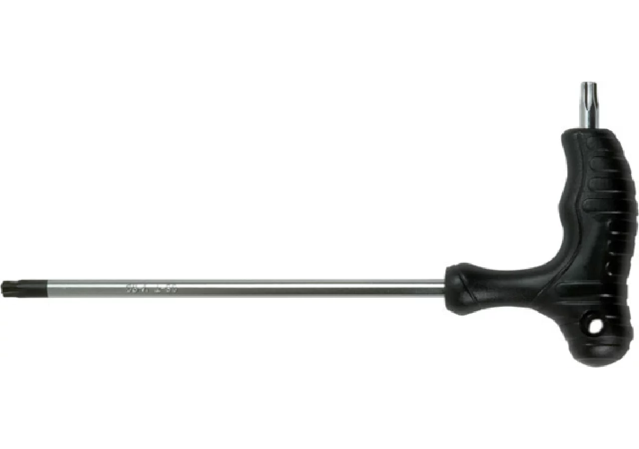 Schraubendreher T15 x 100 mm, T-Profil ohne Loch mit Winkelgriff und Aufhängeloch BGS