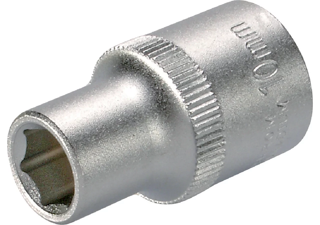 Stecknuss SW 10 x 40 mm, Sechskant kurz mit 1/2 Zoll Antrieb SW-Stahl