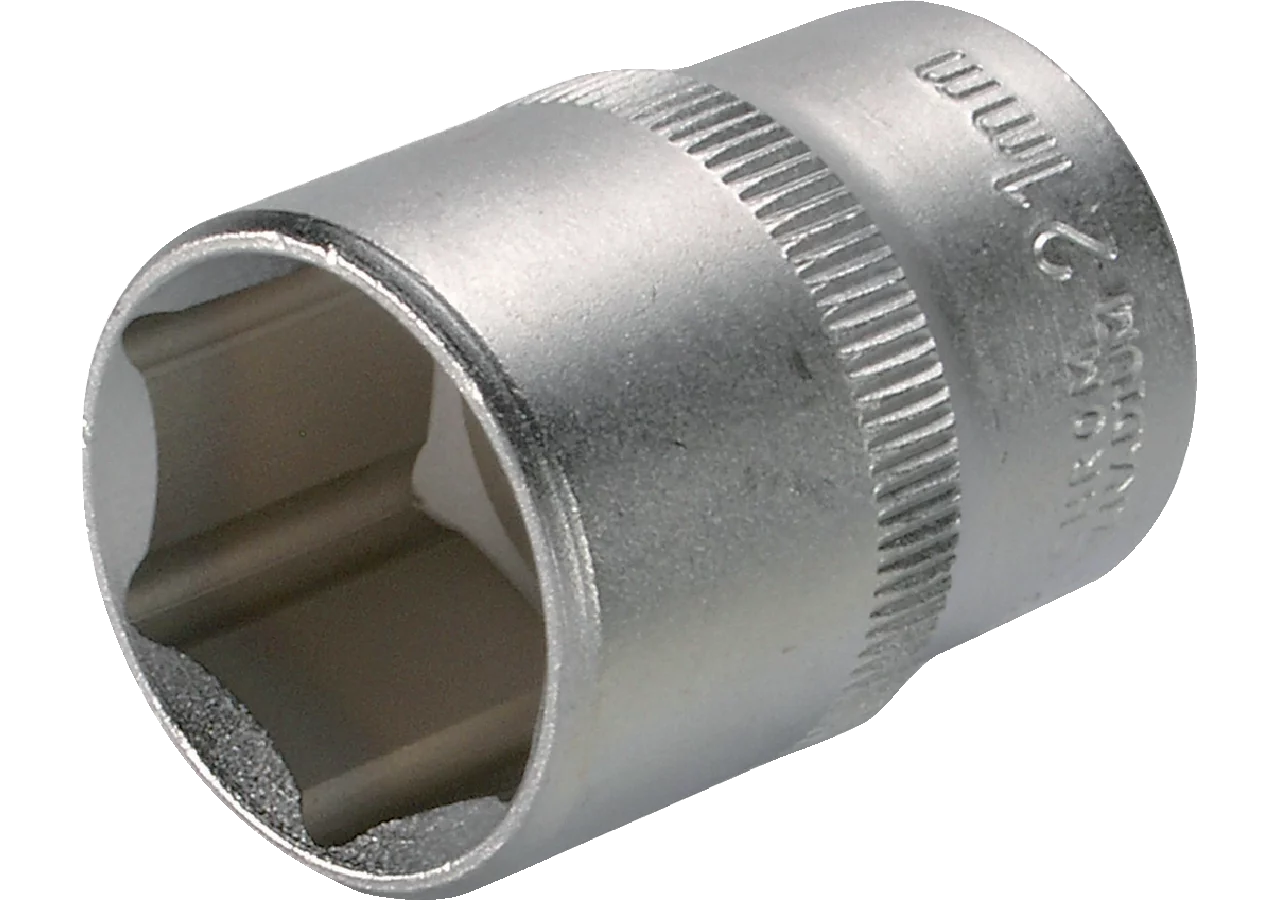 Stecknuss SW 21 x 38 mm, Sechskant kurz mit 1/2 Zoll Antrieb SW-Stahl