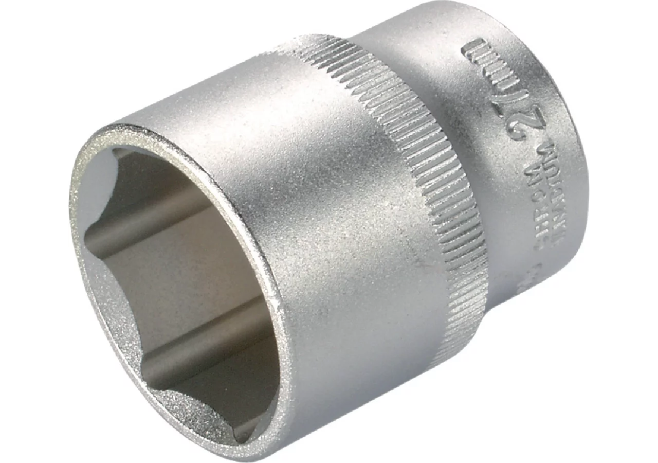 Stecknuss SW 27 x 42 mm, Sechskant kurz mit 1/2 Zoll Antrieb SW-Stahl