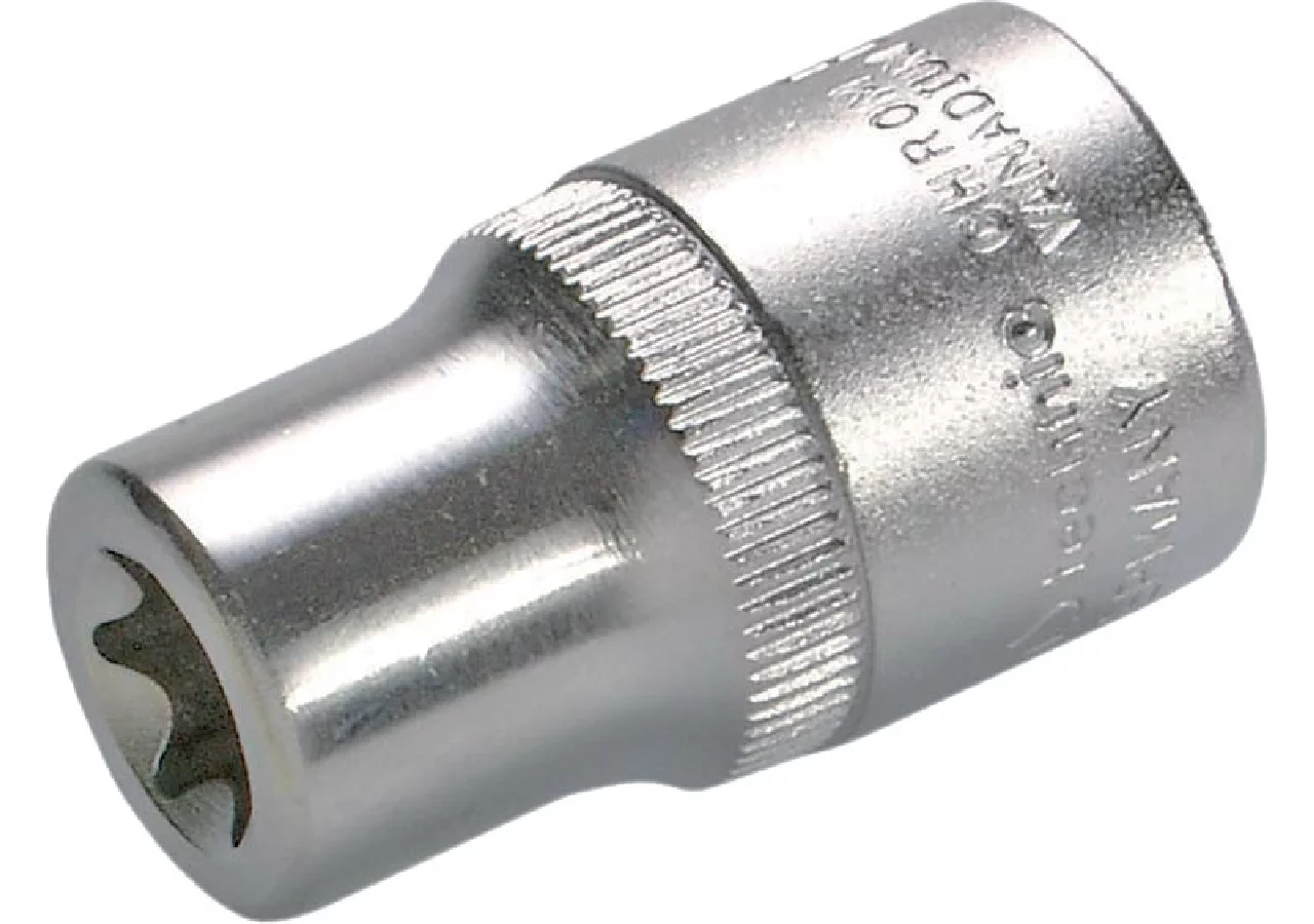 Stecknuss E12 x 38 mm, E-Profil kurz mit 1/2 Zoll Antrieb SW-Stahl