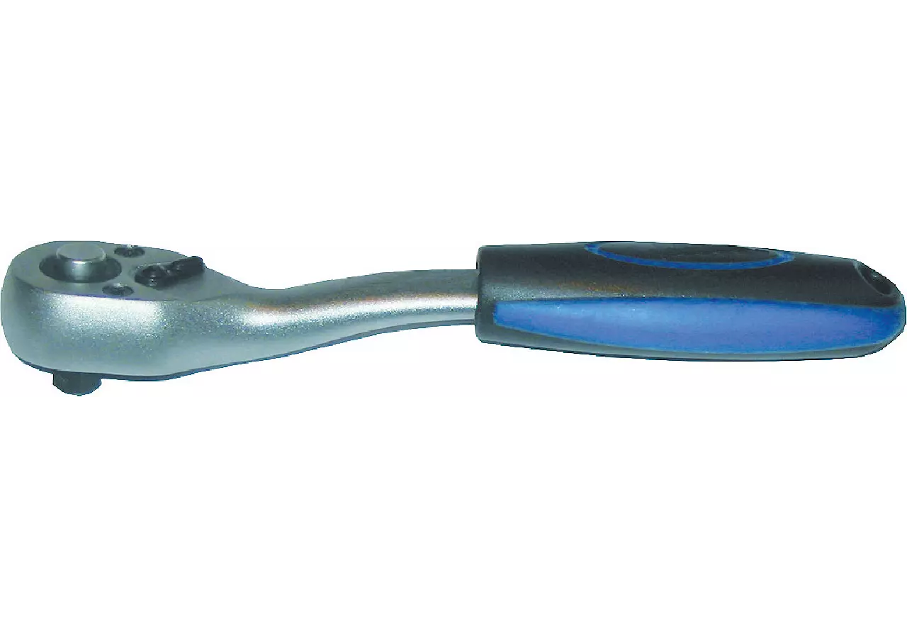 Umschaltratsche L 145 mm, mit gebogenem Schaft und 1/4 Zoll Antrieb SW-Stahl