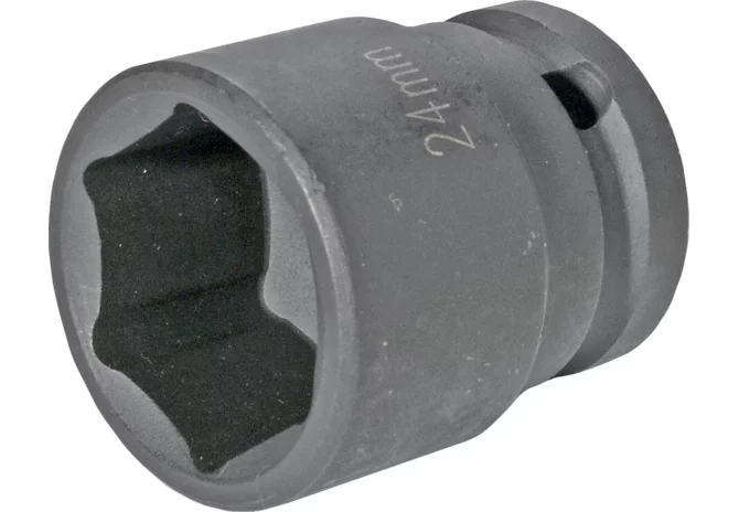 Stecknuss SW 24 x 38 mm, Impact Sechskant kurz mit 1/2 Zoll Antrieb SW-Stahl