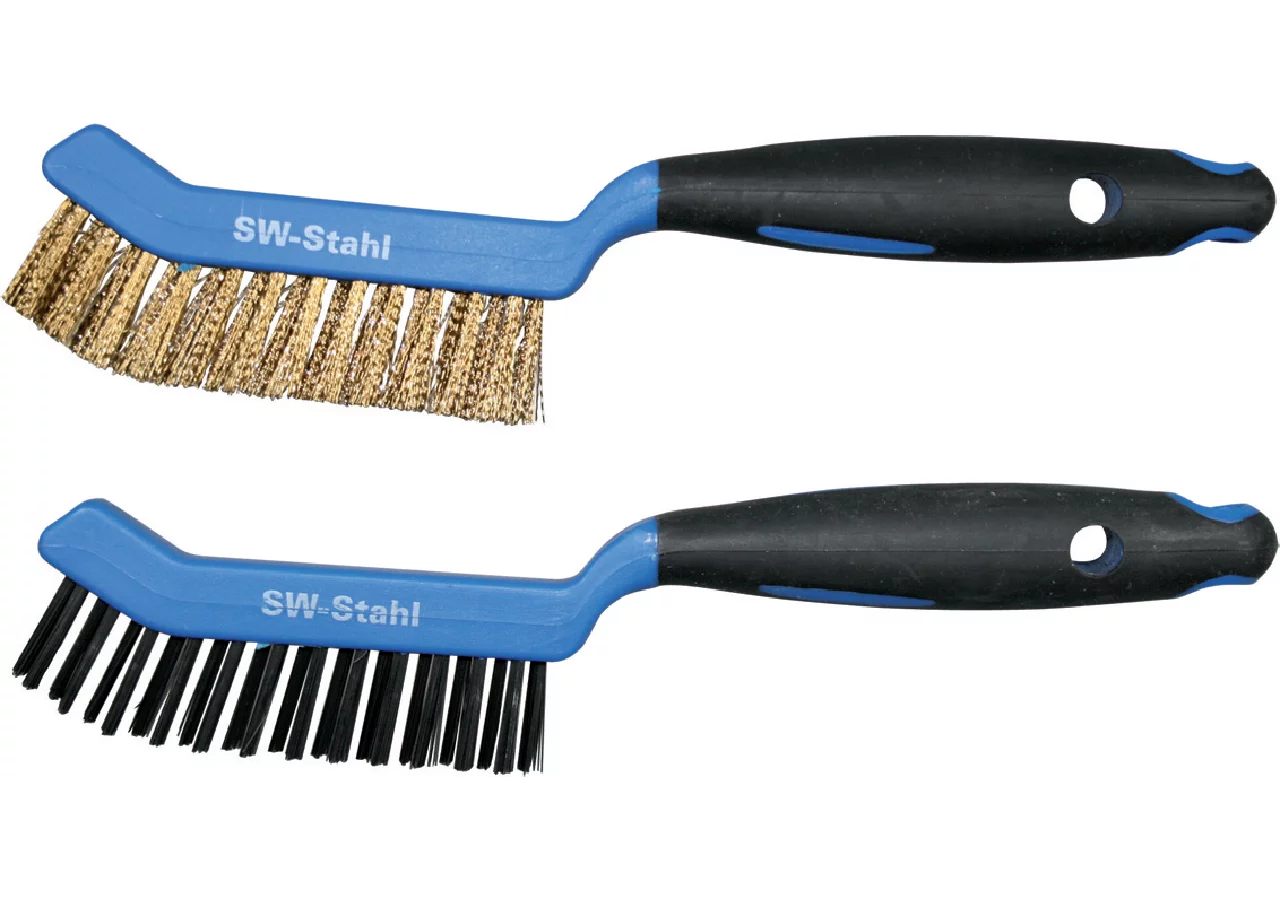 Bremssattelbürstensatz 2-teilig, Stahl und Messing ergonomisch geformt SW-Stahl