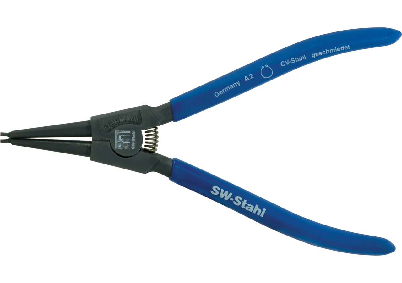 Sicherungsringzange Dm 19 - 60 mm, L 180 mm, 180° gerade für Welle-Aussensicherung – passend für Welle-Aussensicherung SICHERUNGSZANGE SW-Stahl