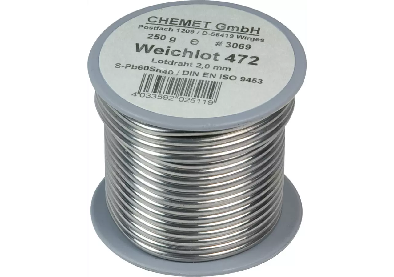 Lötdraht DM 2 mm, 250 g HS10 auf Spule SW-Stahl