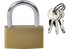 Vorhängeschloss 50 mm aus Messing mit 3 Schlüsseln SW-Stahl