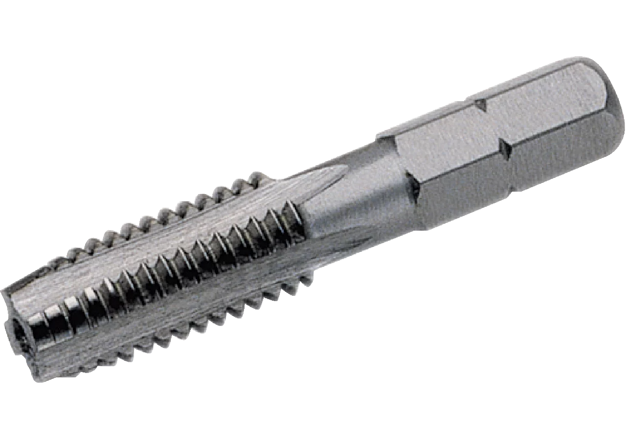 Einschnittgewindebohrerbit HSS M8 x 1,25, geschliffen mit 1/4 Zoll Antrieb Antrieb 1/4 Zoll (6,3 mm) SW-Stahl