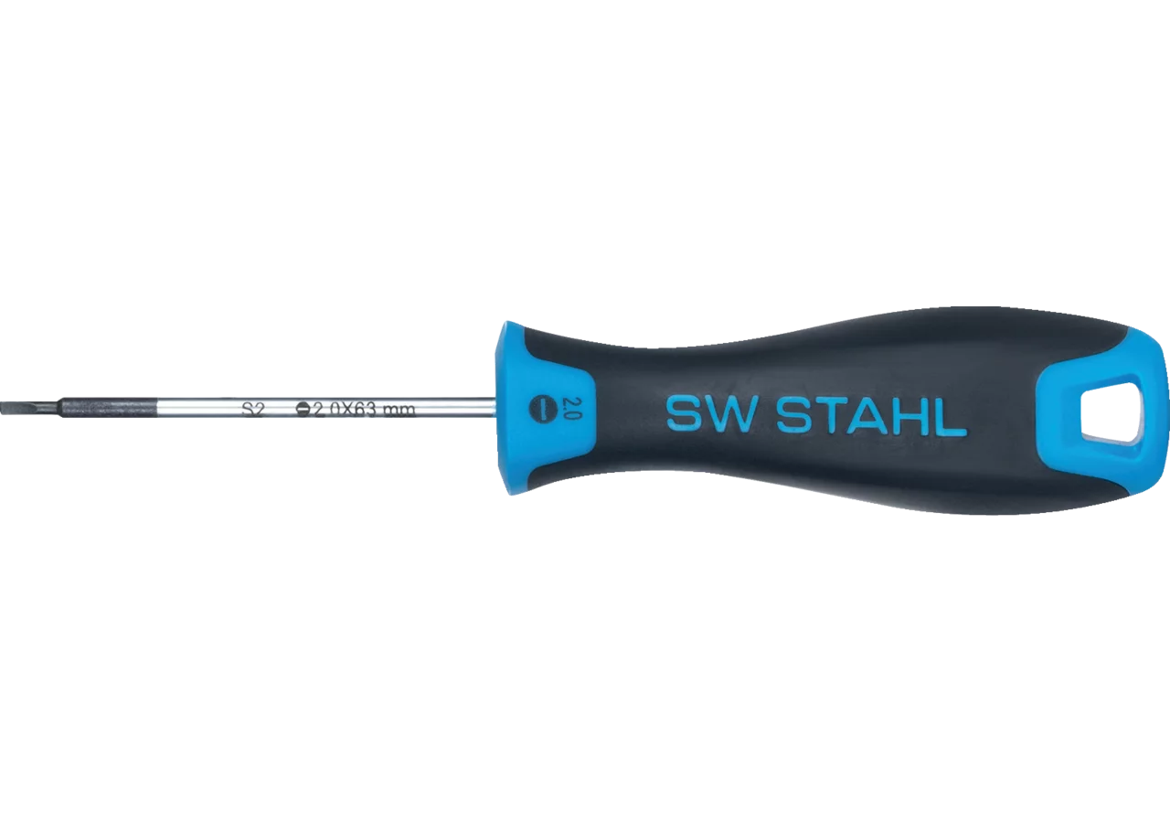 Schraubendreher 2,0 x 63 mm, mit Schlitz SW-Stahl