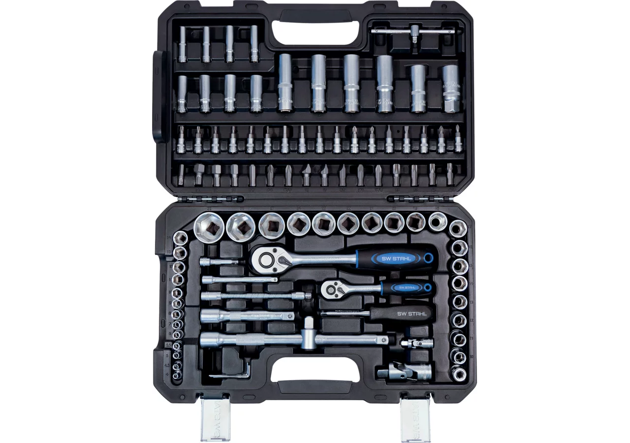 Stecknussensatz 97-teilig, SW 4 - 32 mm, mit 1/4 - 1/2 Zoll Antrieb SW-Stahl