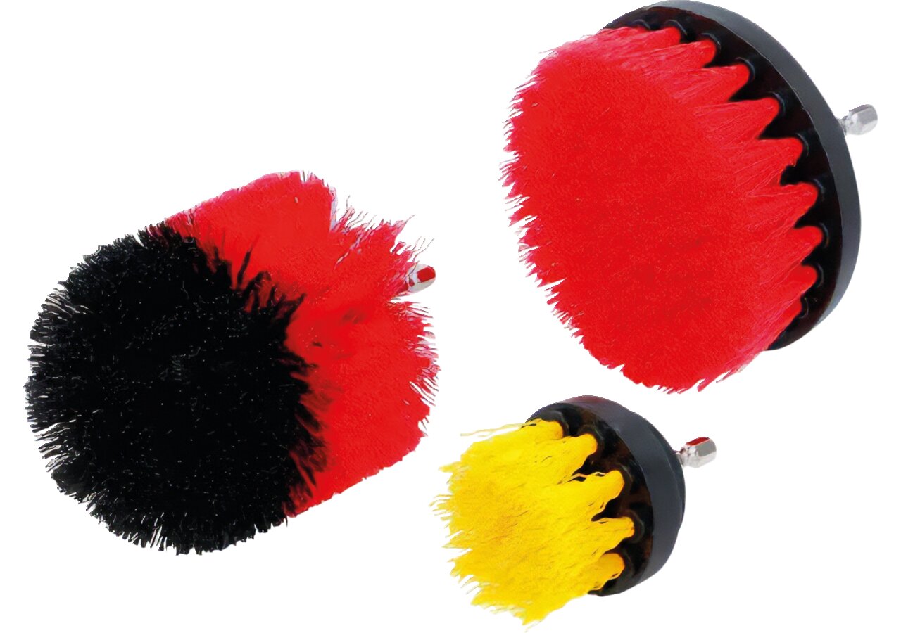 Bürstensatz 3-teilig mit 6,3mm Sechskantaufnahme BGS