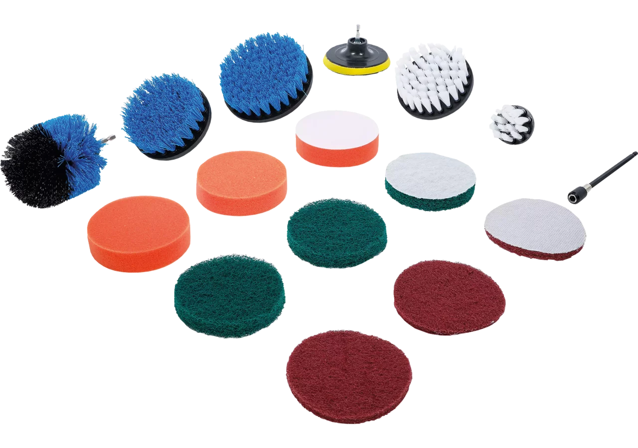 Bürstensatz 16-teilig mit 6,3mm Sechskantaufnahme BGS