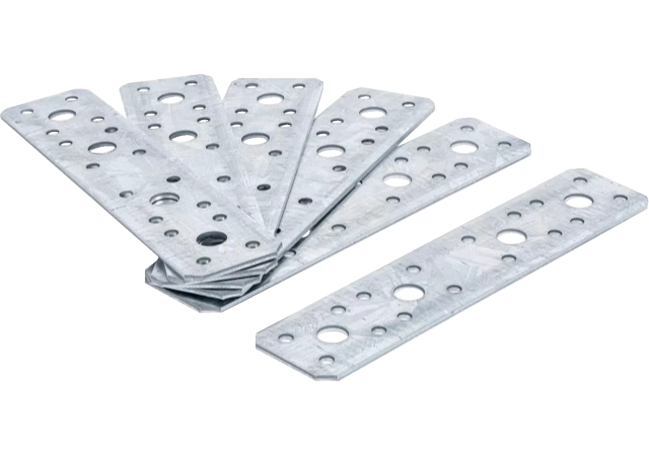 Flachverbinder 6-teilig, 180 x 40 x 2,5 mm Stahl verzinkt BGS