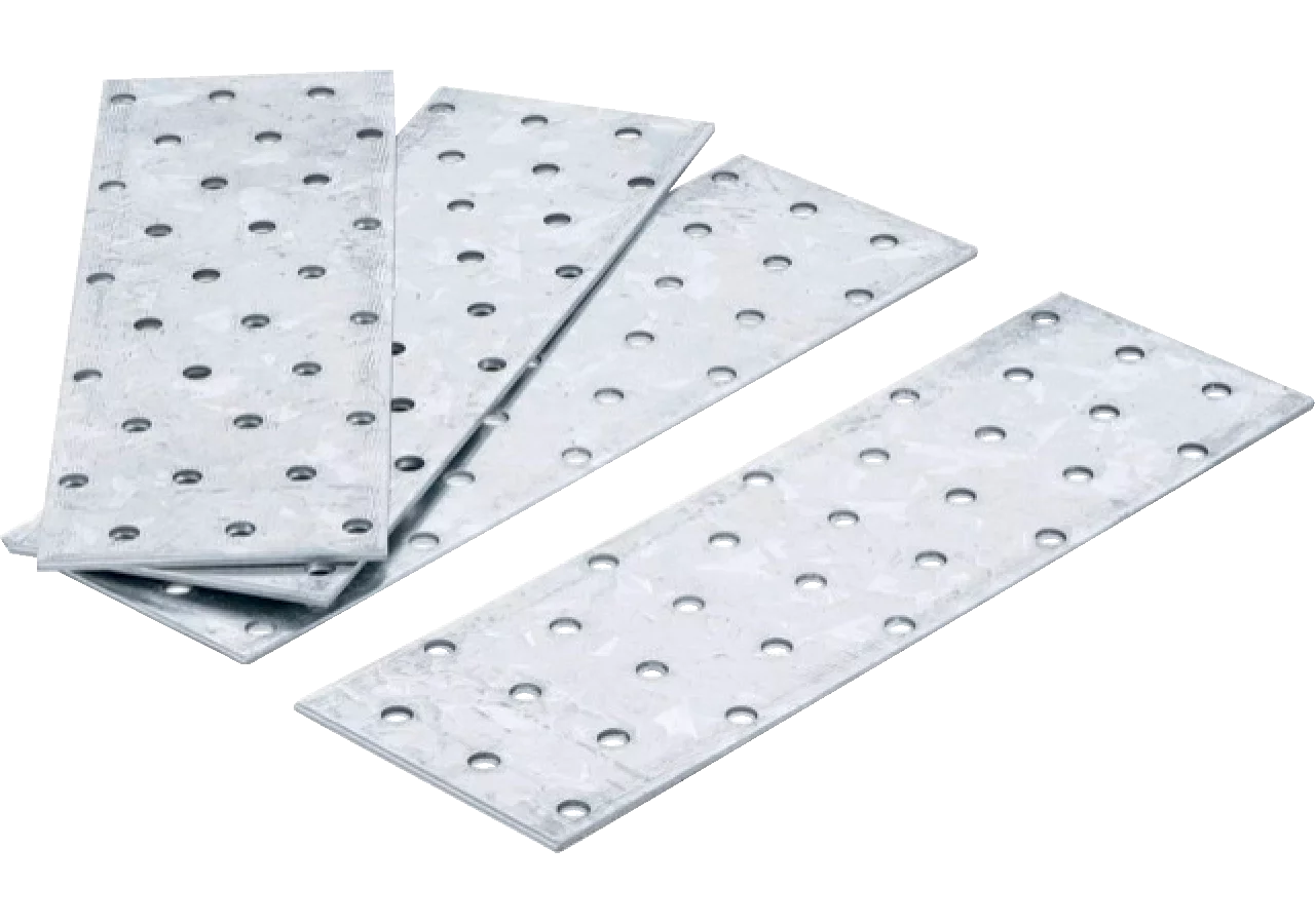 Verbindungsplatten 4-teilig, 200 x 60 x 2 mm Stahl verzinkt BGS