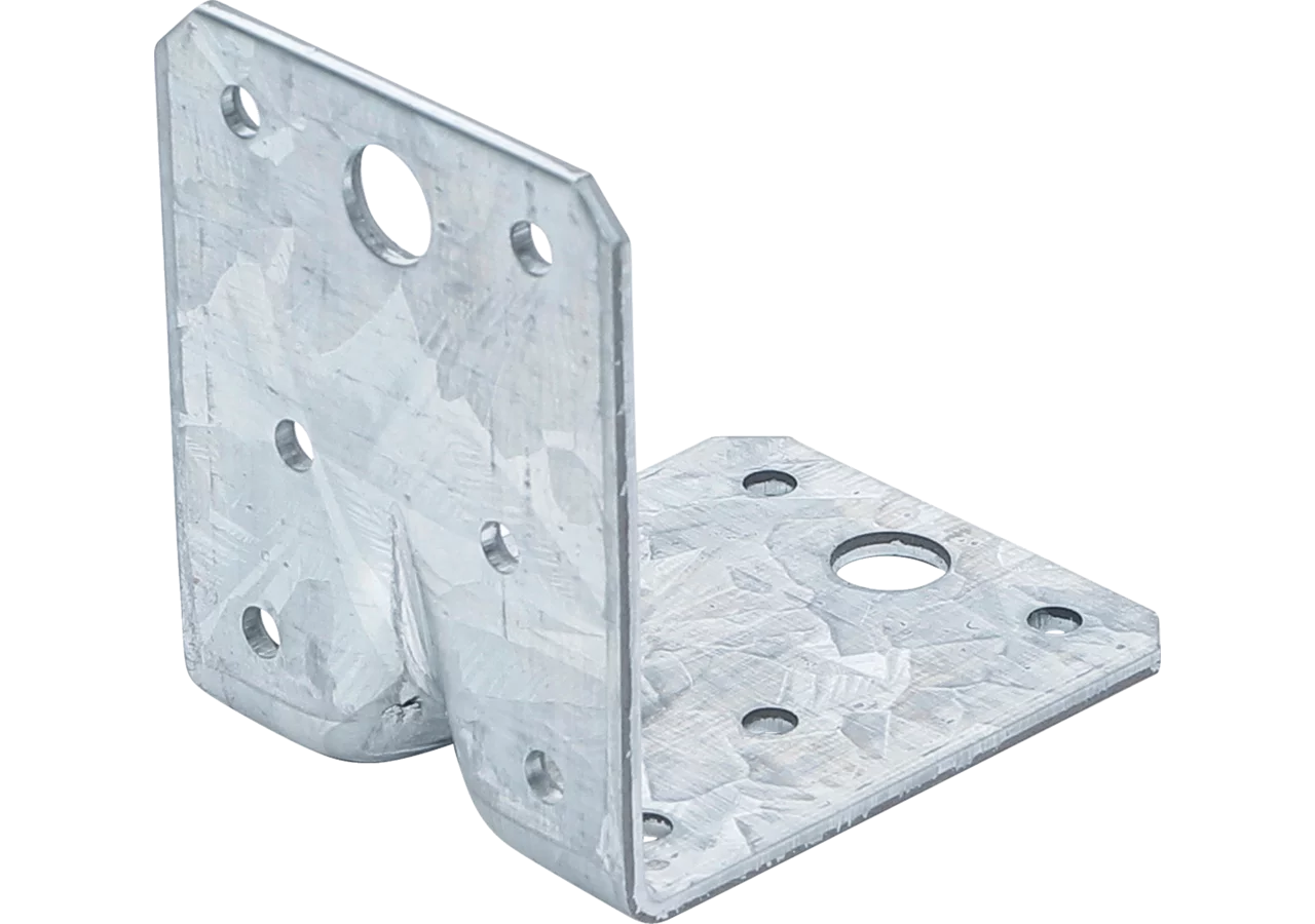 Winkelverbinder mit Sicke, 70 x 70 x 55 x 2,5 mm Stahl verzinkt BGS
