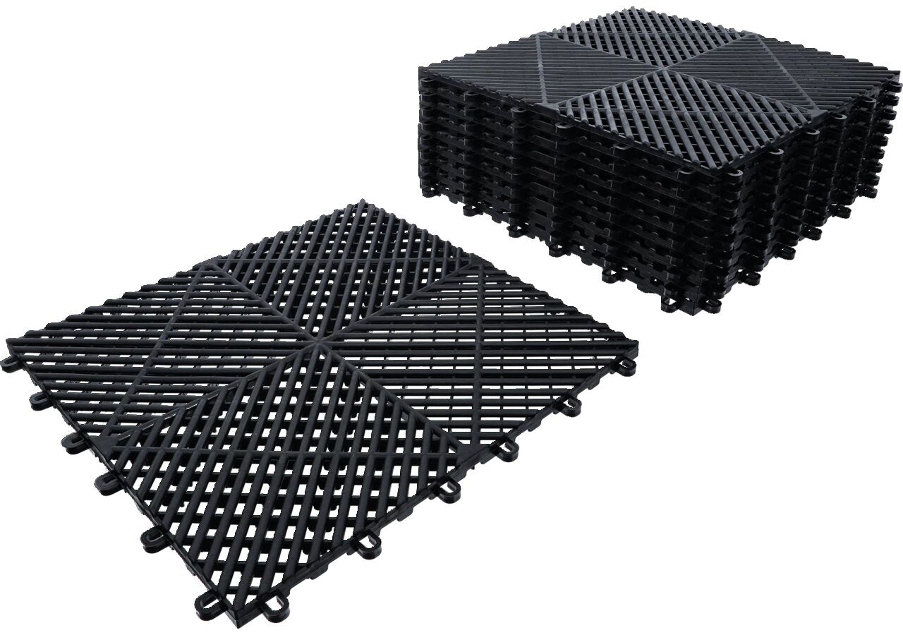 Kunststofffliesensatz 10-teilig, 400 x 400 x 18 mm Klick-System BGS