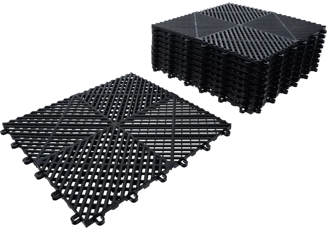 Kunststofffliesensatz 10-teilig, 400 x 400 x 18 mm Klick-System BGS