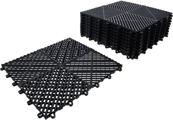 Kunststofffliesensatz 10-teilig, 400 x 400 x 18 mm Klick-System BGS