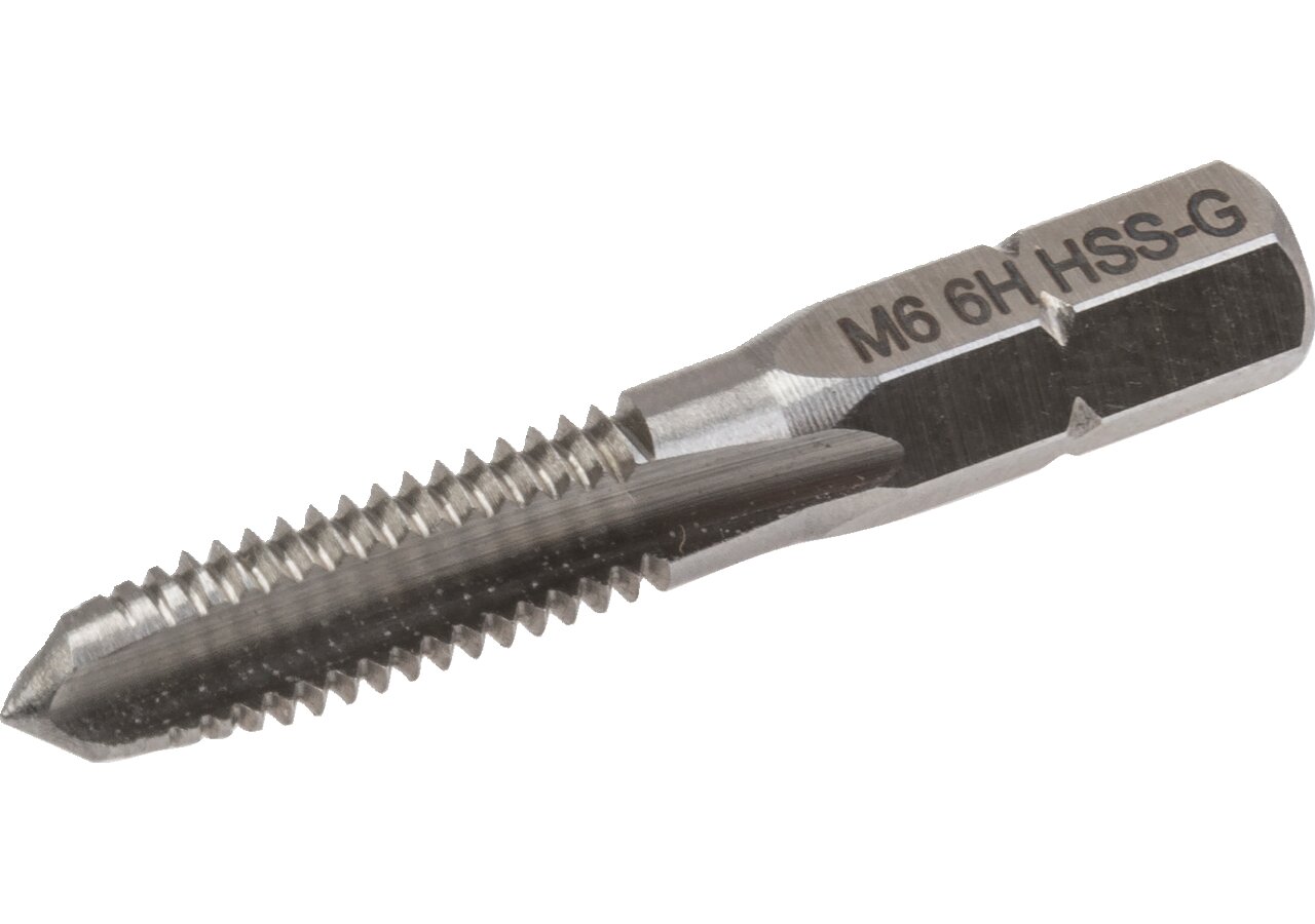 Einschnittgewindebohrerbit HSS M5 x 0,8, geschliffen mit 1/4 Zoll Antrieb Antrieb 1/4 Zoll Alpen