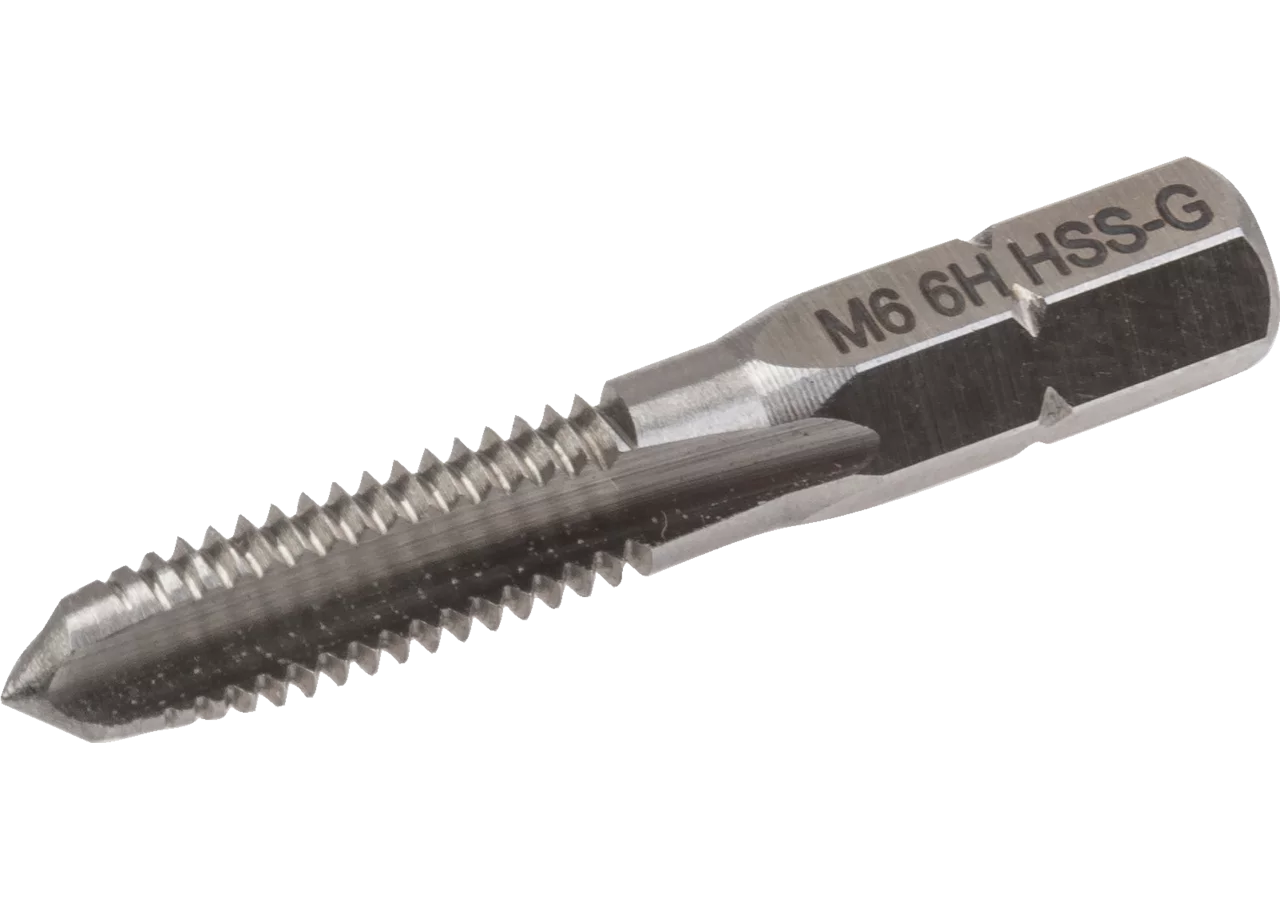 Einschnittgewindebohrerbit HSS M5 x 0,8, geschliffen mit 1/4 Zoll Antrieb Antrieb 1/4 Zoll Alpen