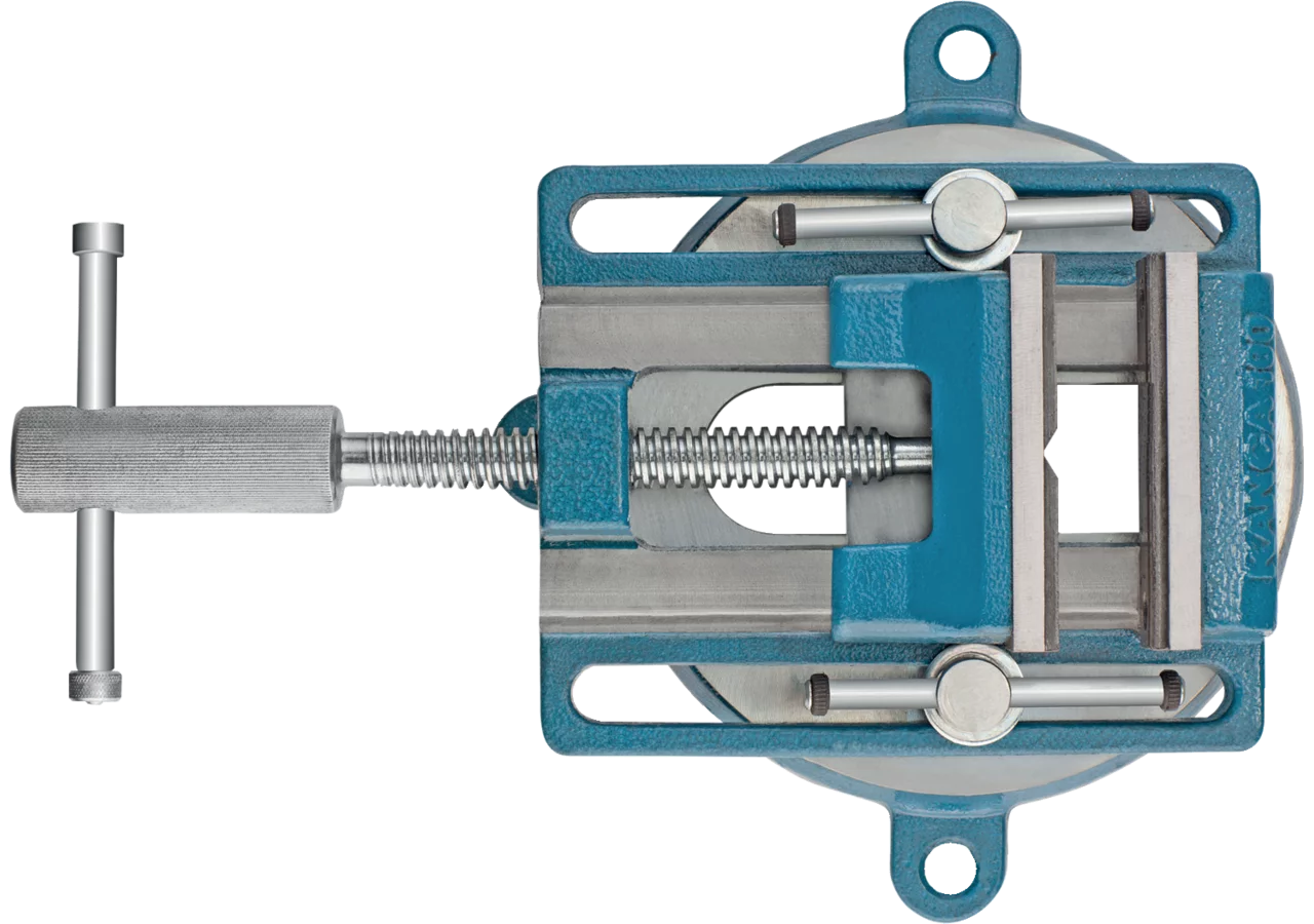 Maschinenschraubstock Drillo Type 100, 360 Grad drehbar aus Spezialguss KANCA