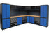 Wandschranksystem Werkstatt - 8 Module, 3350 x 2700 x 2025 mm inkl. Massivholz-Arbeitsplatte BGS