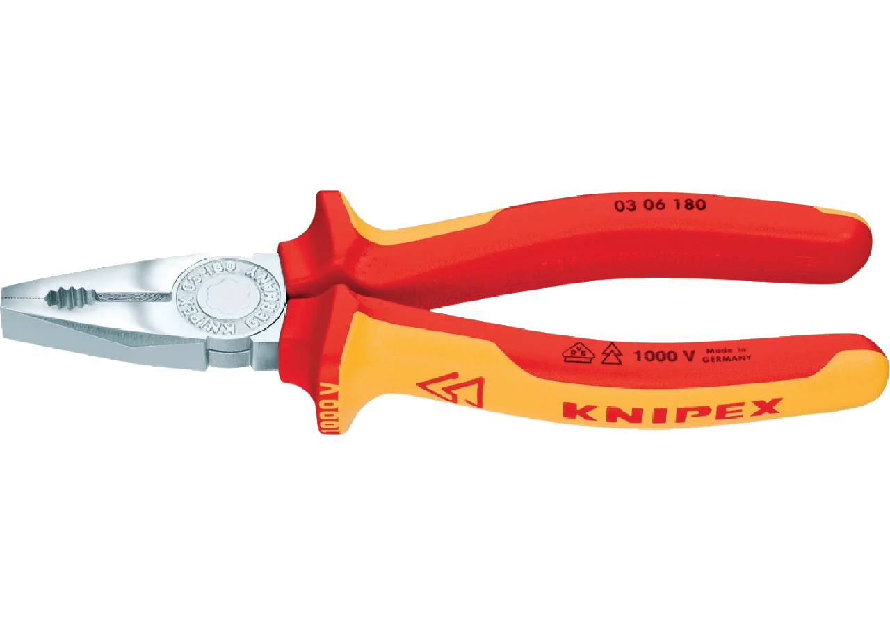 Kombizange Dm 2,2 - 12 mm / 16 mm², L 180 mm VDE-geprüft Knipex