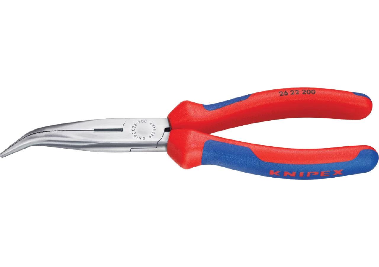 Spitzzange Dm 2,2 - 3,2 mm, L 200 mm, gebogen mit Schneide Knipex