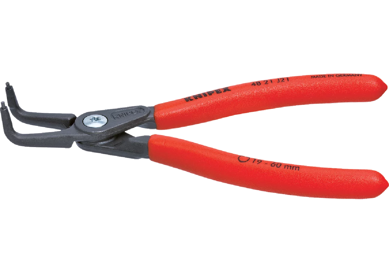 Sicherungsringzange Dm 12 - 25 mm, L 130 mm, 90° gebogen für Bohrung-Innensicherung – passend für Bohrung-Innensicherung Knipex