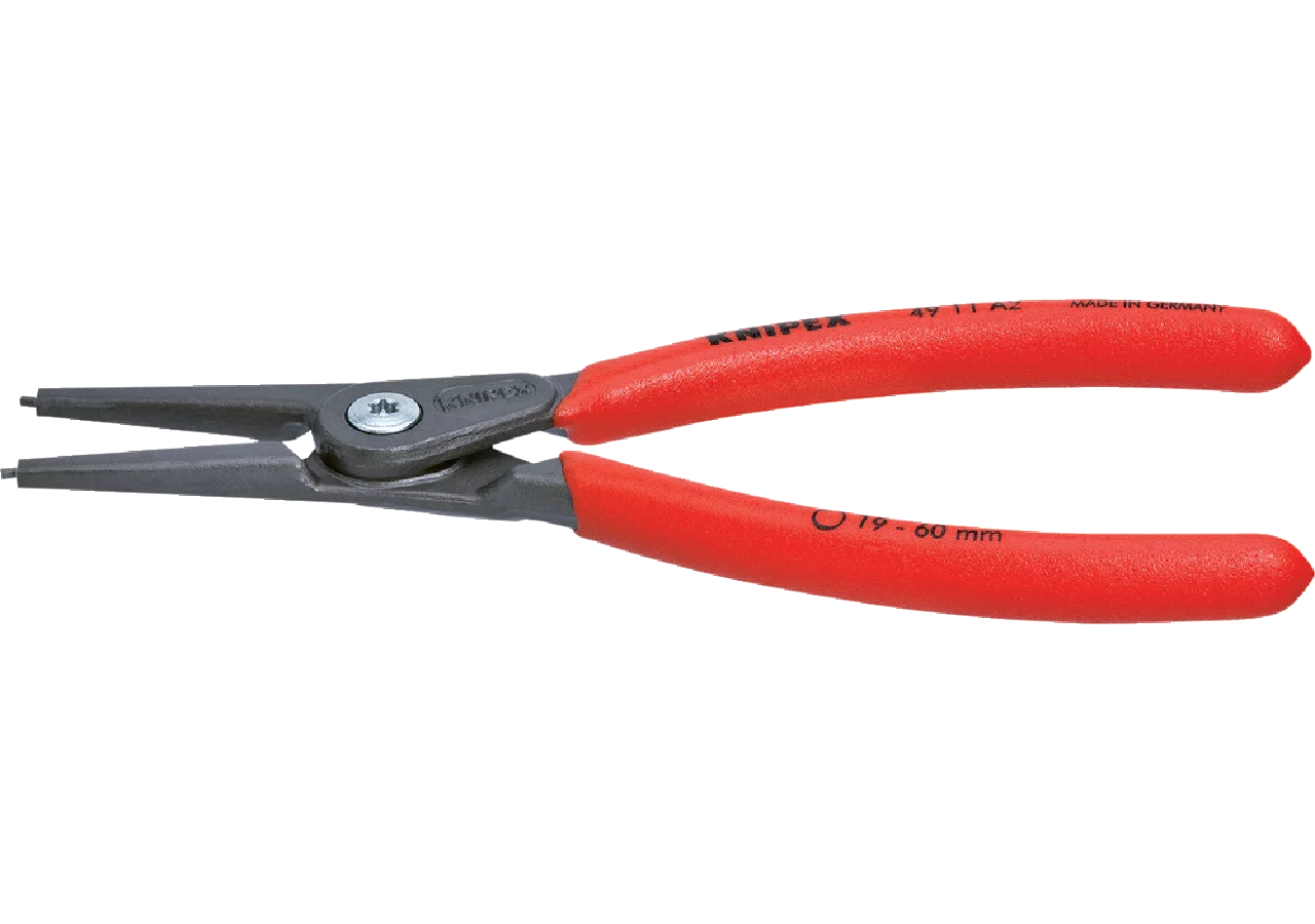 Sicherungsringzange Dm 10 - 25 mm, L 140 mm, 180° gerade für Welle-Aussensicherung – passend für Welle-Aussensicherung Knipex