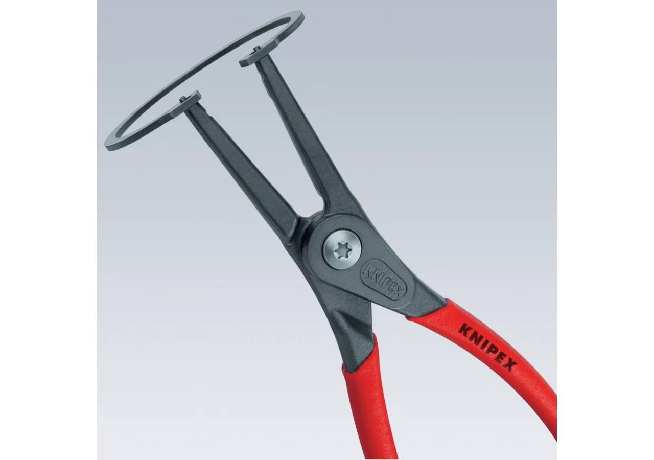 Sicherungsringzange Dm 10 - 25 mm, L 140 mm, 180° gerade für Welle-Aussensicherung – passend für Welle-Aussensicherung Knipex