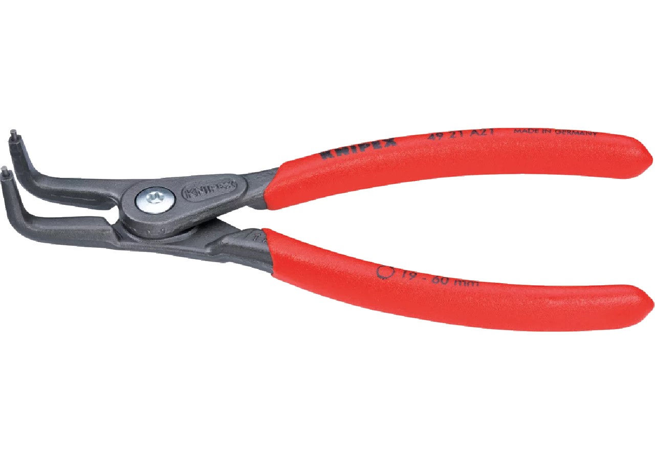 Sicherungsringzange Dm 40 - 100 mm, L 210 mm, 90° gebogen für Welle-Aussensicherung – passend für Welle-Aussensicherung Knipex