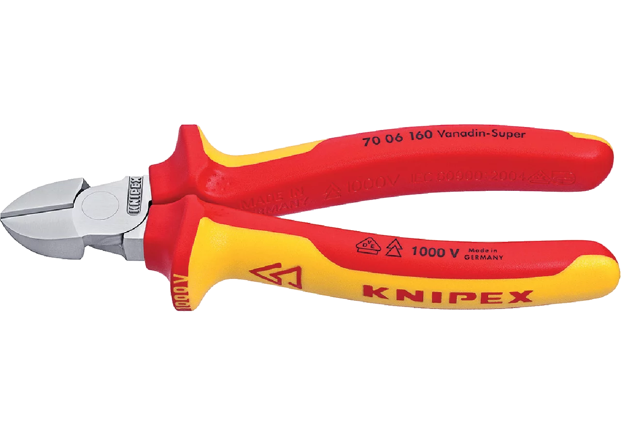 Seitenschneider bis Dm 4 mm, L 160 mm VDE-geprüft Knipex