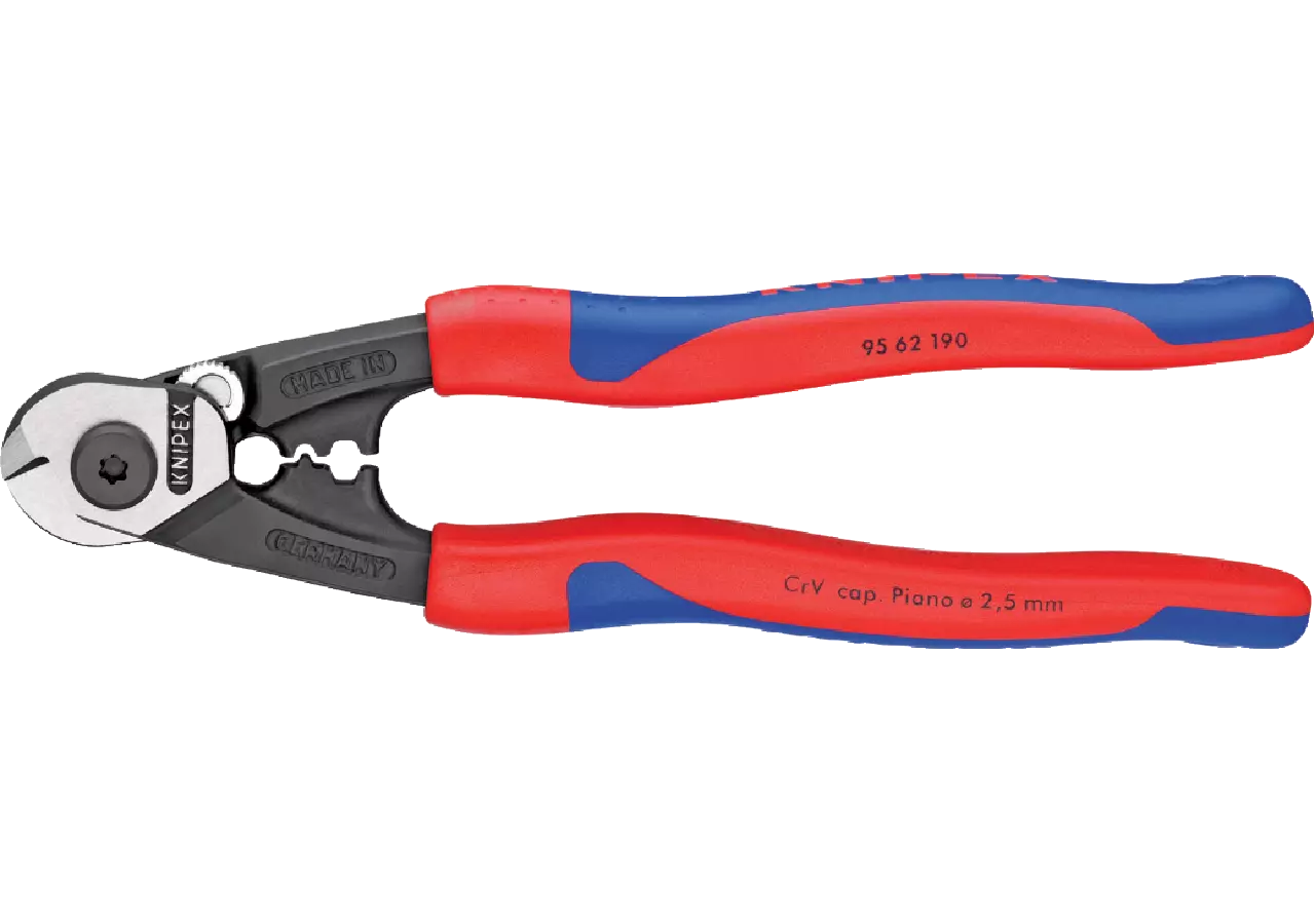 Drahtseilschere Dm bis 7 mm, L 190 mm geschmiedet Knipex