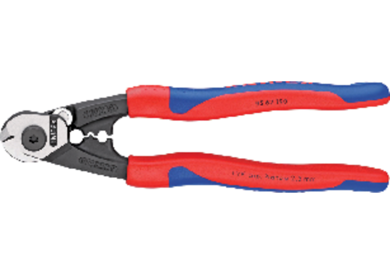 Drahtseilschere Dm bis 7 mm, L 190 mm geschmiedet Knipex