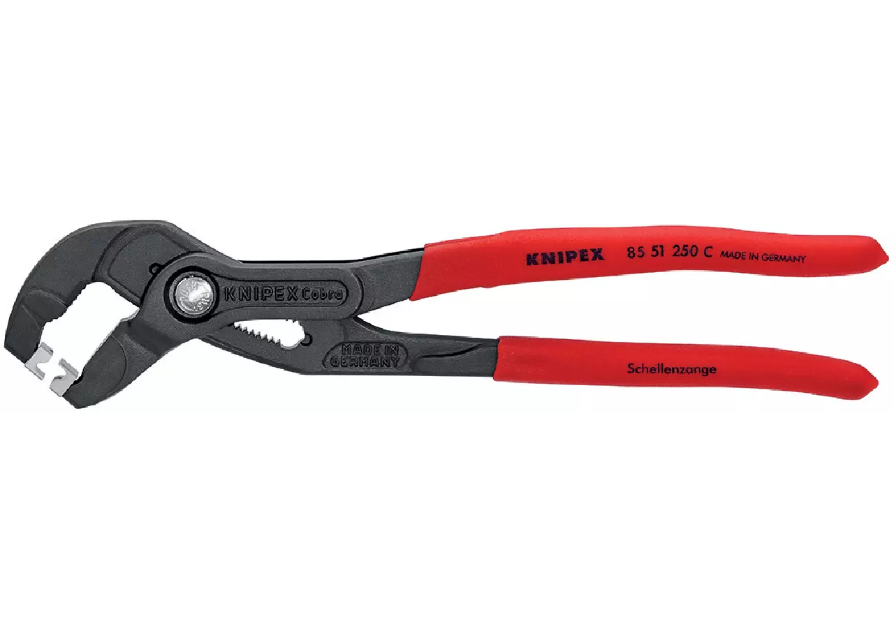 Schlauchschellenzange L 250 mm passend zu Click-Schellen Knipex