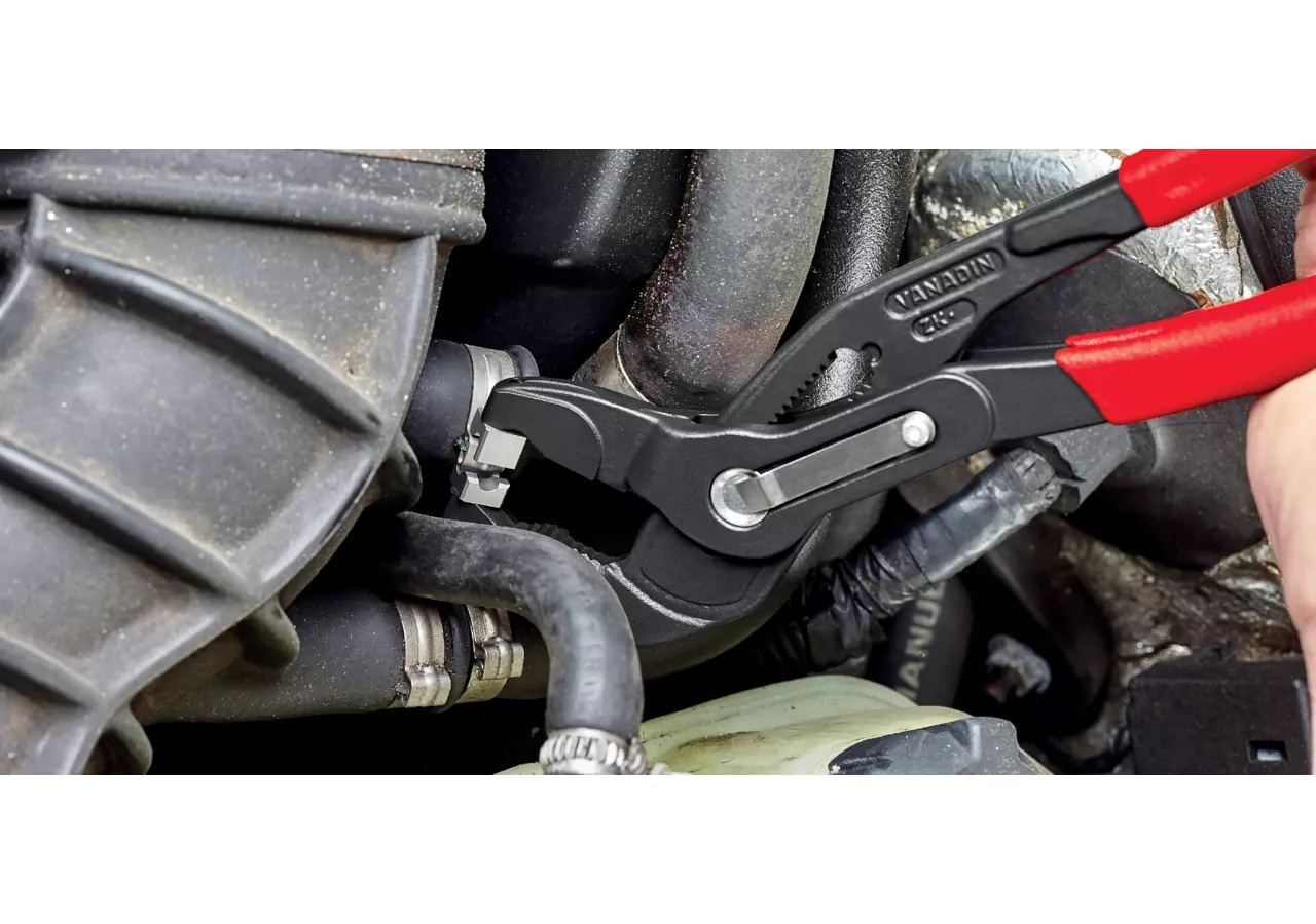 Schlauchschellenzange L 250 mm passend zu Click-Schellen Knipex