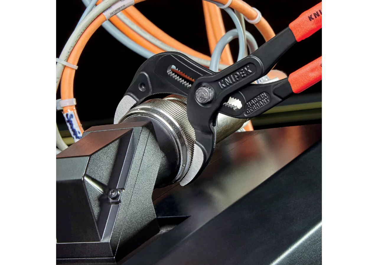 Siphon- und Connectorenzange Dm 25 - 80 mm, L 250 mm mit gezahnten Greifbacken Knipex