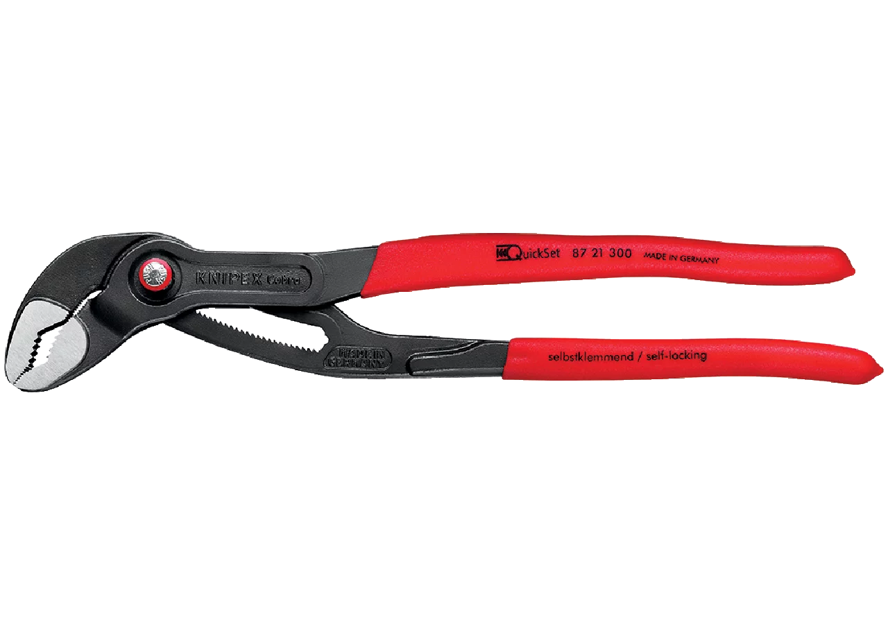 Wasserpumpenzange Cobra QuickSet 2 3/4 Zoll, L 300 mm bis Rohr Dm 70 mm, DIN8976 Knipex