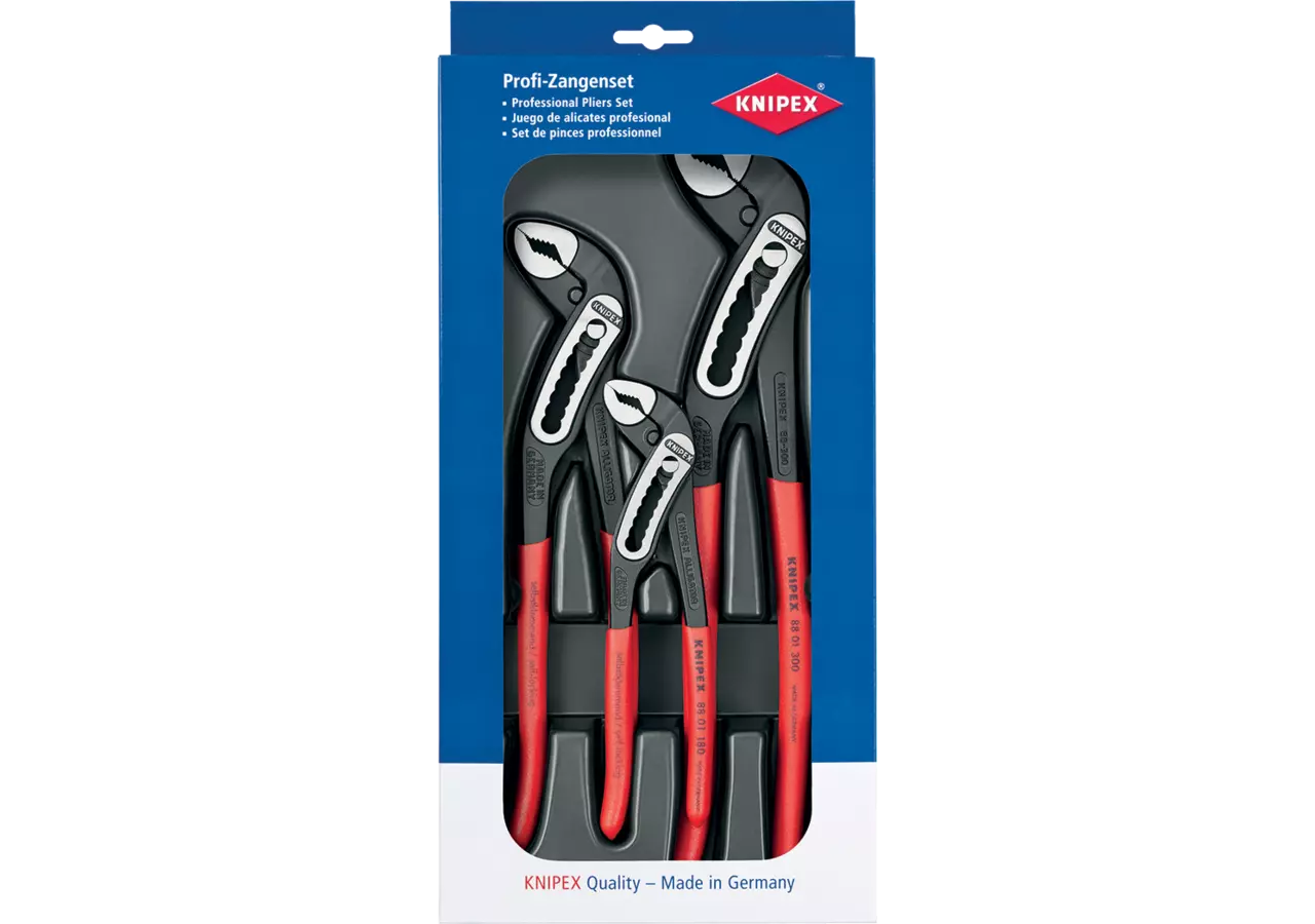 Wasserpumpenzangen-Set Alligator, 3-teilig Rohr Dm 42 - 70 mm, DIN8976 Knipex