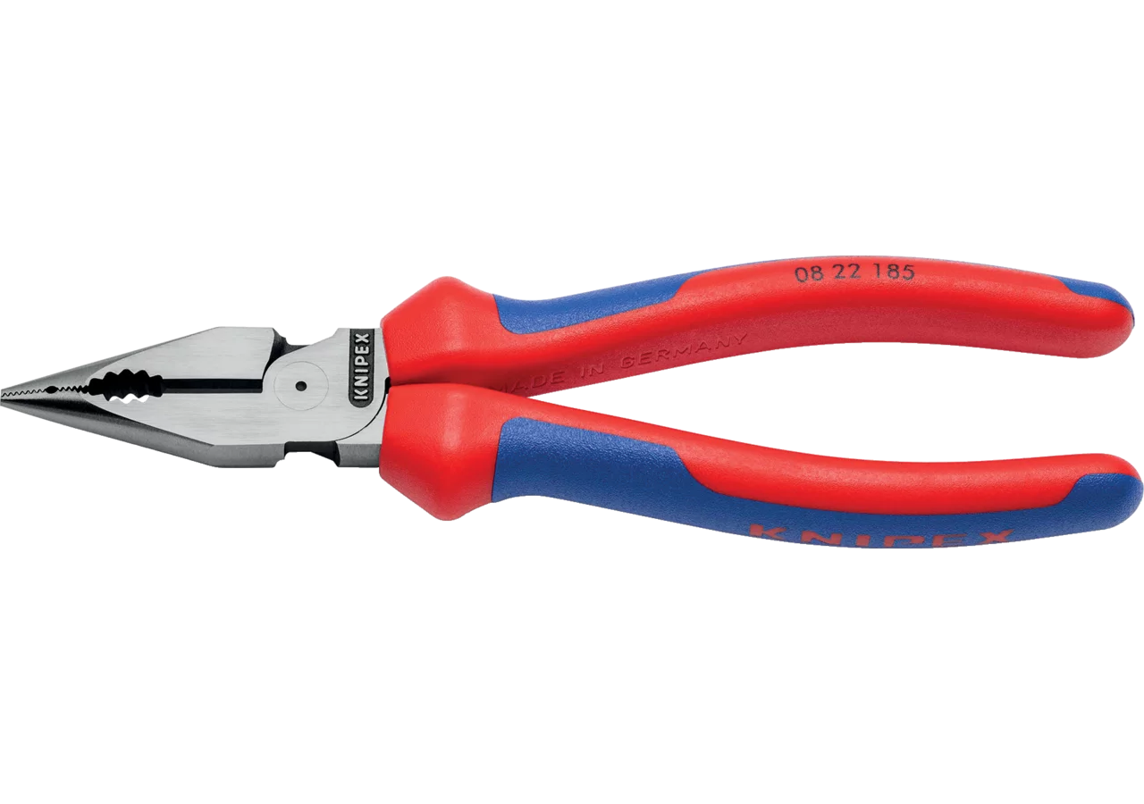 Spitz-Kombizange mit Schneide und Facette, L 185 mm DIN5746 Knipex