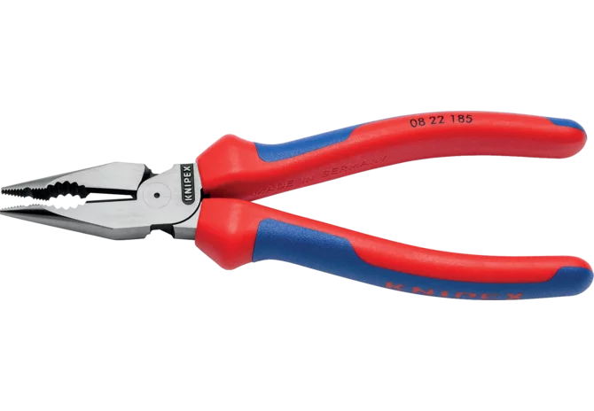 Spitz-Kombizange mit Schneide und Facette, L 185 mm DIN5746 Knipex