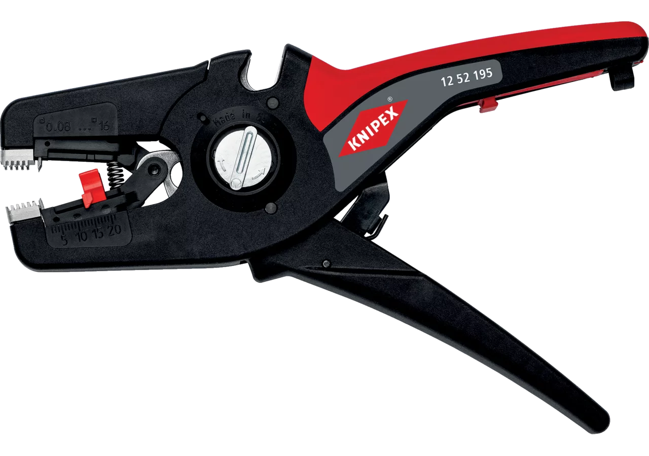 Abisolierzange PreciStrip16, Dm 0,08 - 16,0 mm², L 190 mm mit einstellbarem Längenanschlag Knipex