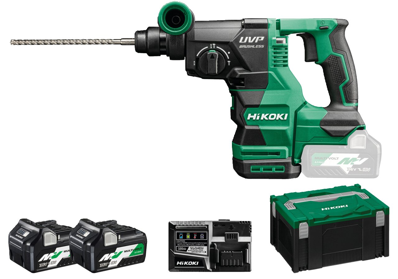 Akku Bohrhammer DH3628DA, 36 Volt inklusive 2x 2,5 Ah Akkus Hikoki