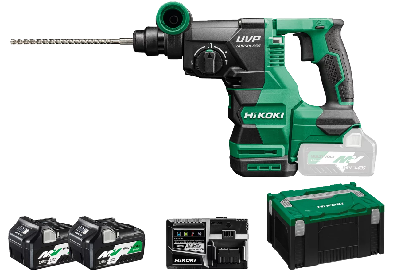 Akku Bohrhammer DH3628DA, 36 Volt inklusive 2x 2,5 Ah Akkus Hikoki