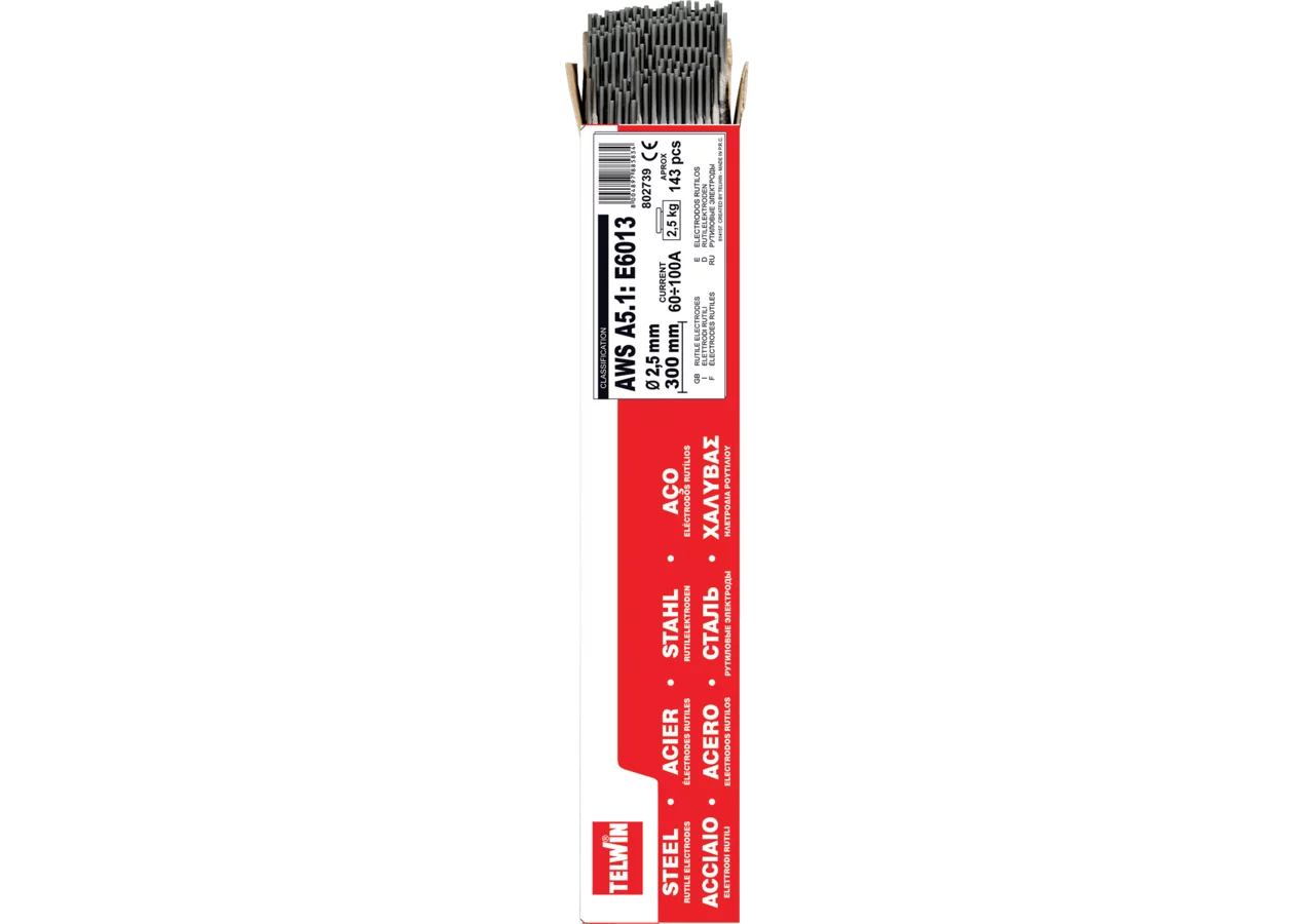 Elektroden rutil 2,5 mm, Stahl 143 Stück Telwin
